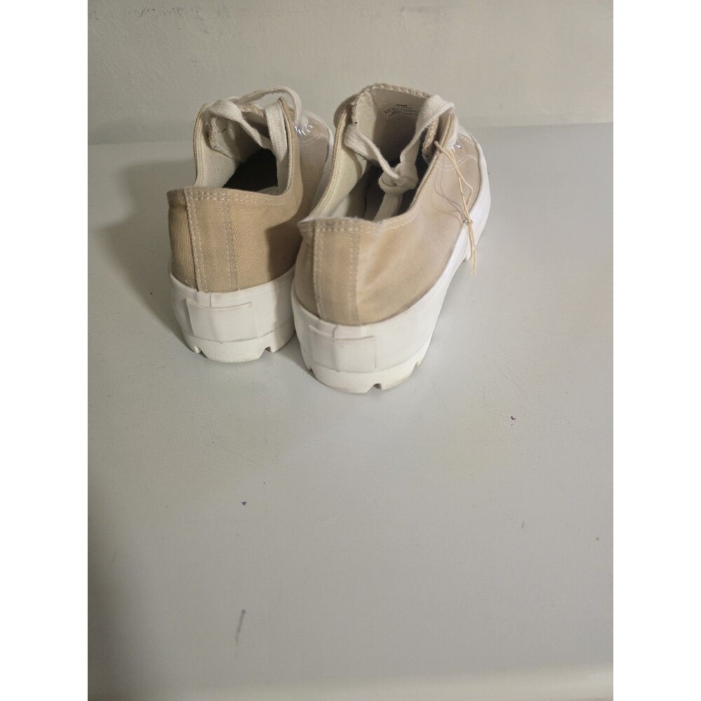 Sincerely Jules Vasco Tan Canvas Platform Sneakers Sz 9M - Picture 4 of 8